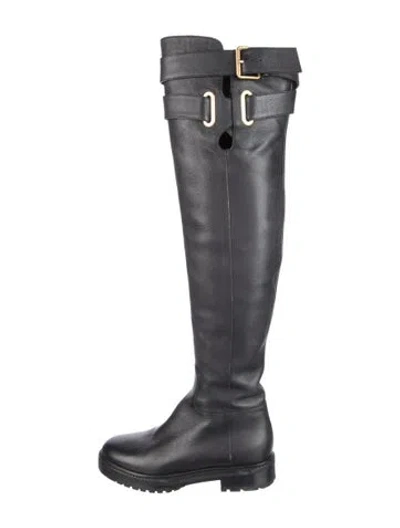 Pre-owned Valentino Garavani Leather Boots In Black