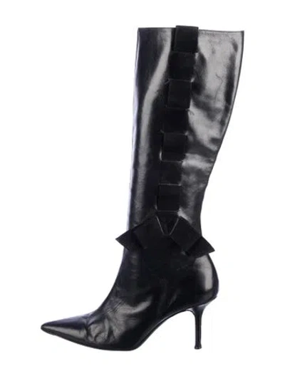 Pre-owned Valentino Garavani Leather Boots In Black