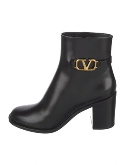 Pre-owned Valentino Garavani Leather Boots W/ Tags In Black