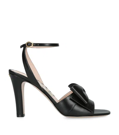 VALENTINO GARAVANI LEATHER BOW-DETAIL BOWOW HEELED SANDALS 95