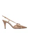 Valentino Bowow 85 Leather Slingback Pumps In Brown