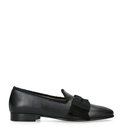 Valentino Garavani Leather Bow-detail Loafers In Black