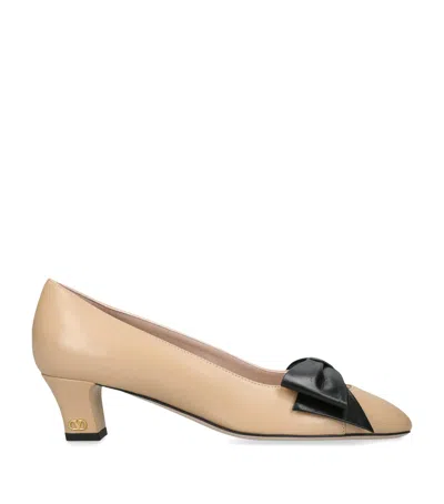 Valentino Garavani Bowow 45 Bow-embellished Leather Pumps In Multi