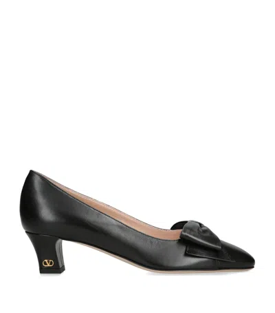 VALENTINO GARAVANI LEATHER BOW-DETAIL PUMPS 45