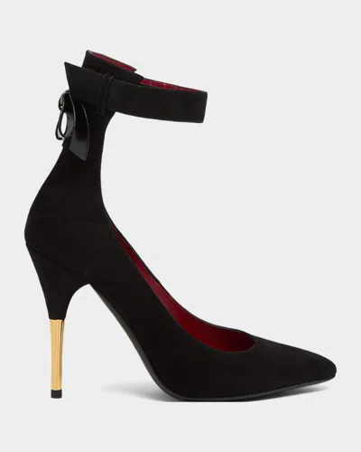 Valentino Garavani Leather Bow-back Stiletto Pumps In 0no Nero
