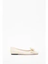 Valentino Leather Ballerinas Featuring Bow Detail In White