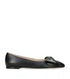 Valentino Leather Ballerinas With Iconic Bow Detail In Black
