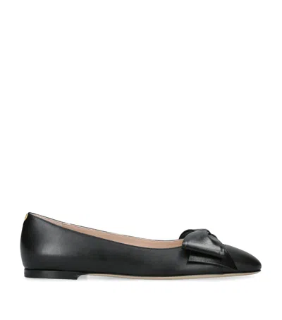 VALENTINO GARAVANI LEATHER BOWOW BALLET FLATS