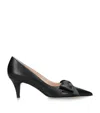 Valentino 65mm Bowow Kidskin Pumps In Black