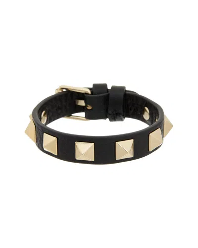 Valentino Garavani Valentino Leather Bracelet In Black