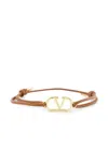 Valentino Leather Bracelet In Brown