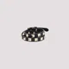 Valentino Garavani Rockstud Calfskin Double-strap Bracelet Woman Black Uni In No Nero