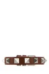 Valentino Garavani Men Caramel Leather Rockstud Bracelet In Deepcaramel
