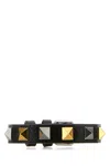 Valentino Stud Embellished Leather Bracelet In Nero