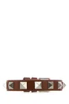 Valentino Garavani Men Caramel Leather Rockstud Bracelet