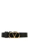 Valentino Black Leather Vlogo Bracelet