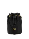 Valentino Garavani Black Mini Drawstring Vlogo Signature Bag In 0no Nero