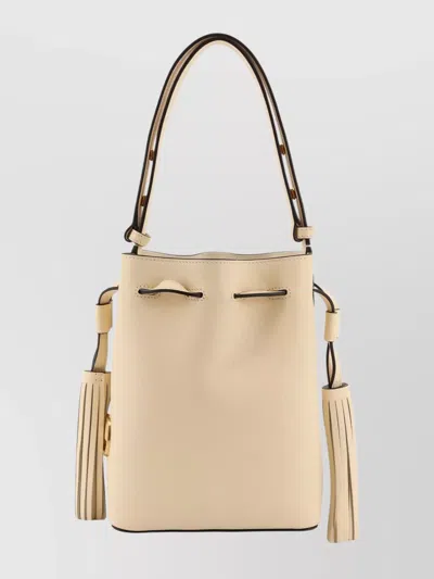 VALENTINO GARAVANI LEATHER BUCKET BAG FEATURING METAL VLOGO