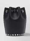 Valentino Leather Bucket Bag With Studded Chain Strap