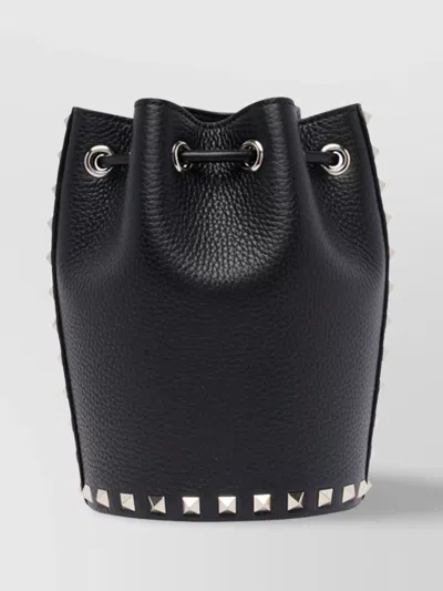 Valentino Garavani Leather Bucket Bag With Studded Chain Strap