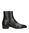 Valentino Leather Capretto Ankle Boots In Black
