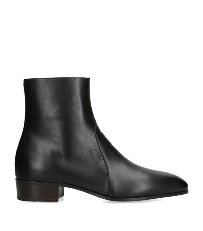 Valentino Garavani Leather Capretto Ankle Boots In Black