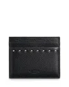 Valentino Garavani Leather Card Case In Black
