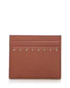 Valentino Leather Card Case In Selleria