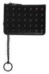 Valentino Leather Card Holder In Black