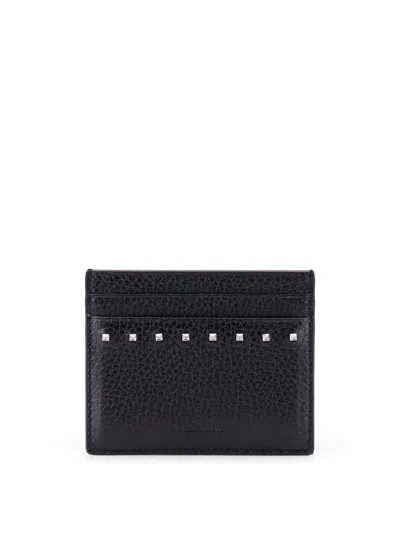 Valentino Garavani Leather Card Holder With Stud Detail