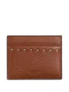 Valentino Vlogo Signature Leather Card Holder In Brown