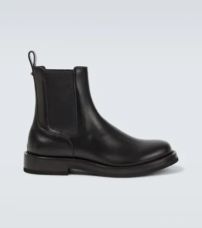 Valentino Garavani Studded Leather Ankle Boots With Elastic Panels In Black