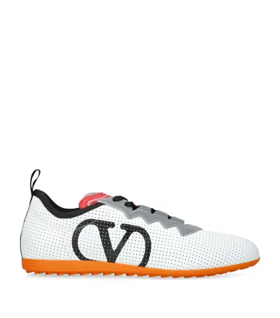 Valentino Garavani Leather Chromathon Sneakers In White