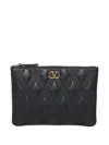 Valentino Medium Quiltie 67 Clutch Bag In Black