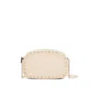 Valentino Borsa A Tracolla Rockstud In Pelle Avorio  Donna
