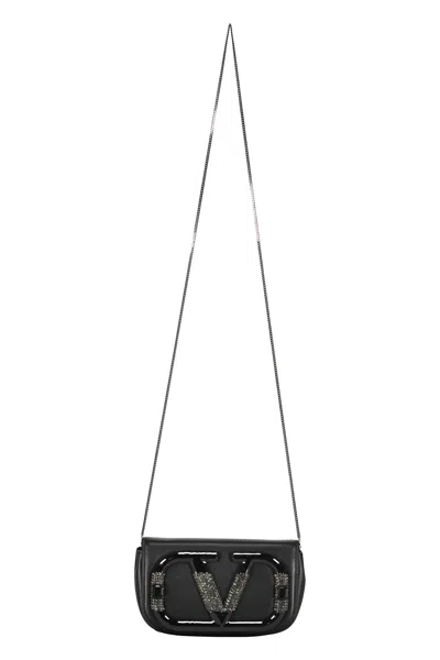 Valentino Garavani Leather Clutch In Black
