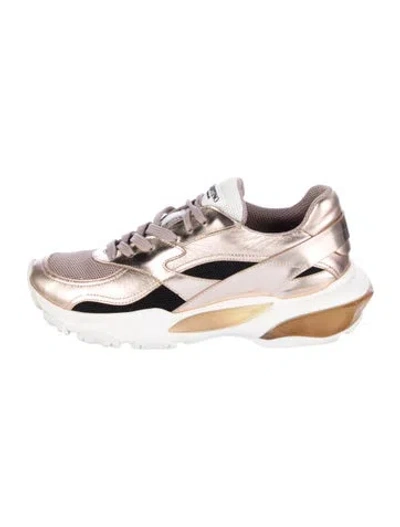 Pre-owned Valentino Garavani Leather Colorblock Pattern Chunky Sneakers