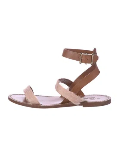 Pre-owned Valentino Garavani Leather Colorblock Pattern Gladiator Sandals In White