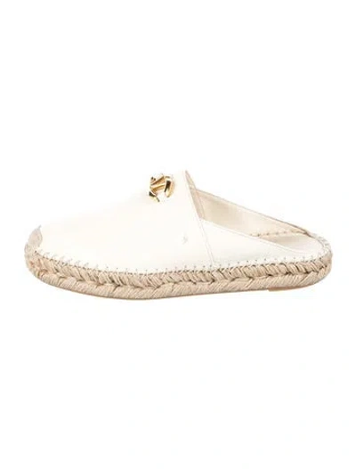 Pre-owned Valentino Garavani Leather Colorblock Pattern Mules In Neutral