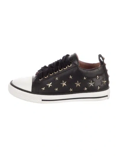 Pre-owned Valentino Garavani Leather Colorblock Pattern Sneakers In Black