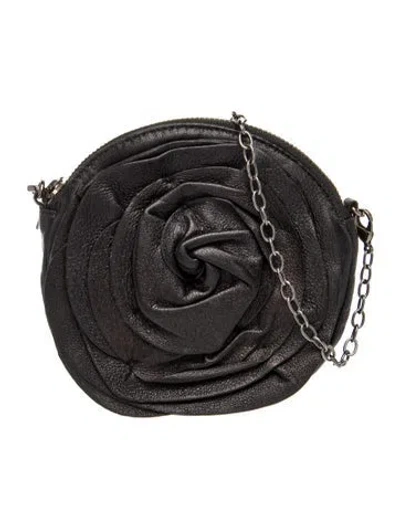 Pre-owned Valentino Garavani Leather Crossbody Bag In Black