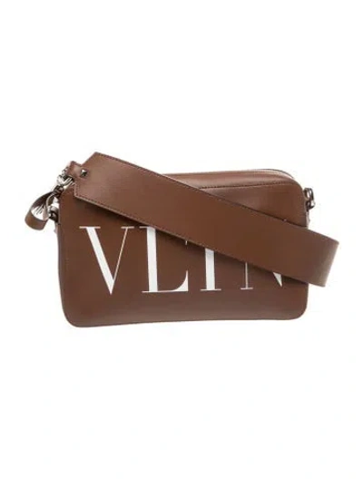 Pre-owned Valentino Garavani Leather Crossbody Bag In Brown