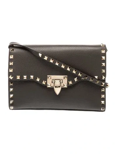 Pre-owned Valentino Garavani Leather Crossbody Bag In Gray