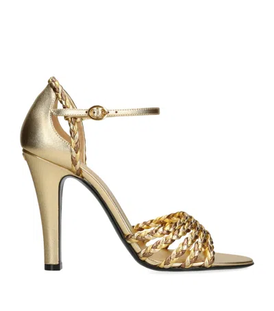 VALENTINO GARAVANI LEATHER DOLLY HEELED SANDALS 105