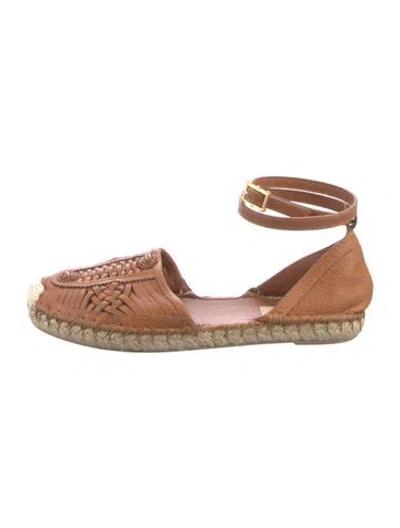 Pre-owned Valentino Garavani Leather D'orsay Flats In Brown
