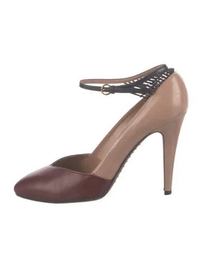 Pre-owned Valentino Garavani Leather D'orsay Pumps In Neutral