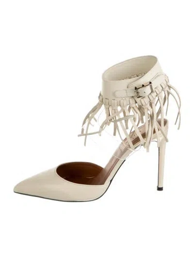 Pre-owned Valentino Garavani Leather D'orsay Pumps In Neutral