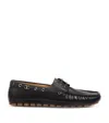 Valentino Garavani 'fastaway' Black Loafers With Vlogo Plaque And Decorative Laces With Logo In Leat In Black