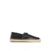 Valentino Garavani Palm Avenue Leather Espadrille Loafers In Black