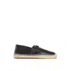Valentino Avenue Palm Goatskin Espadrilles With Jute Sole In Black